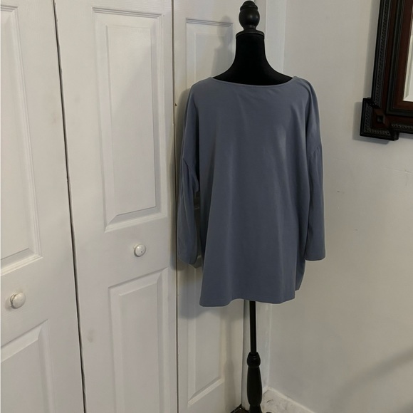 Vintage Bob Mackie Knit Blouse/Tee Sequined Tiger Embroidered Size XL Blue/Grey - Picture 2 of 5